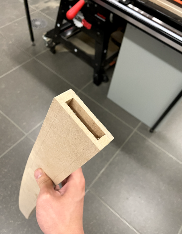 Image showing the katana scabbard before sanding it smooth.