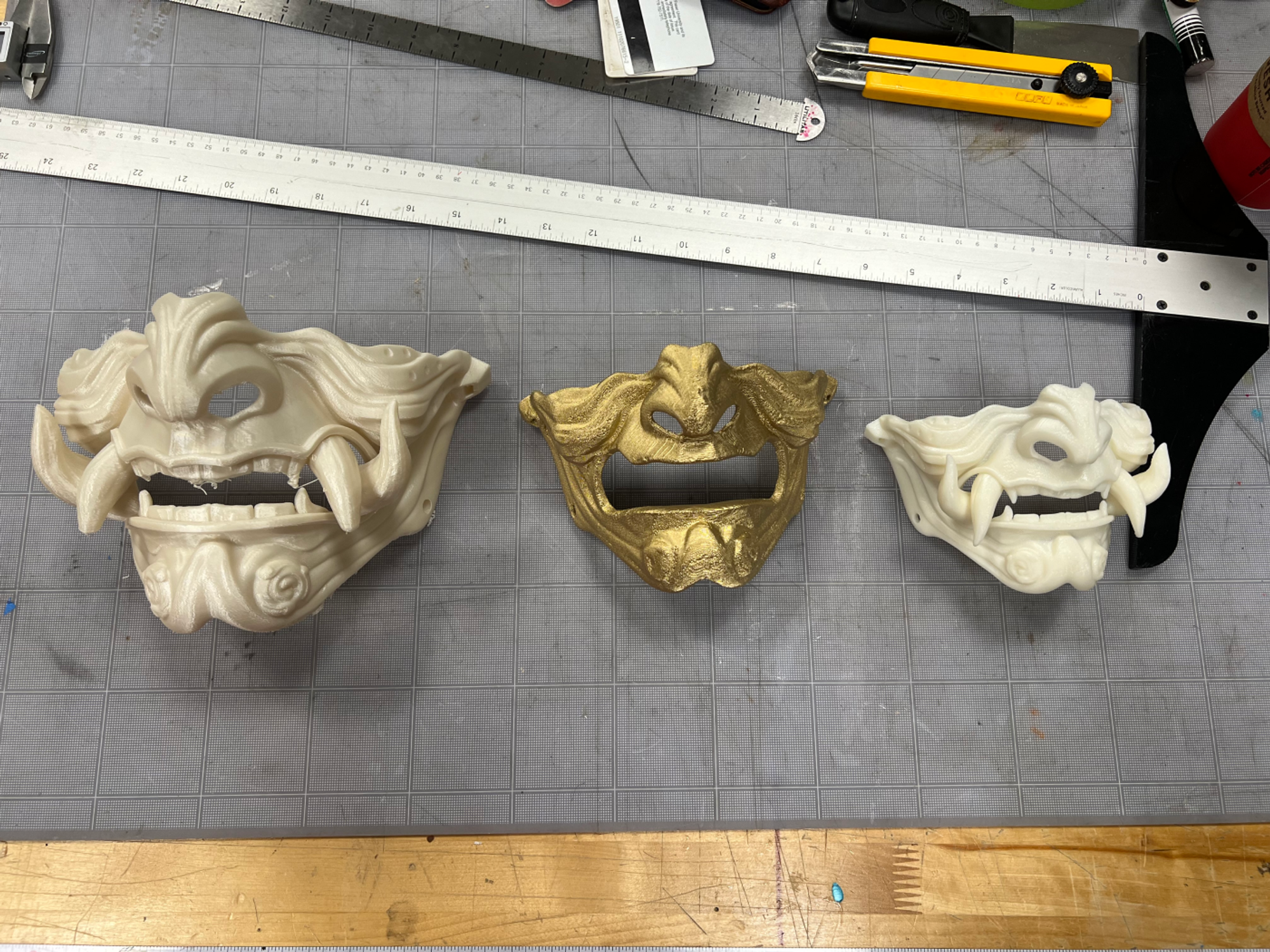 Me wearing the helment and mask with shots from three different angles